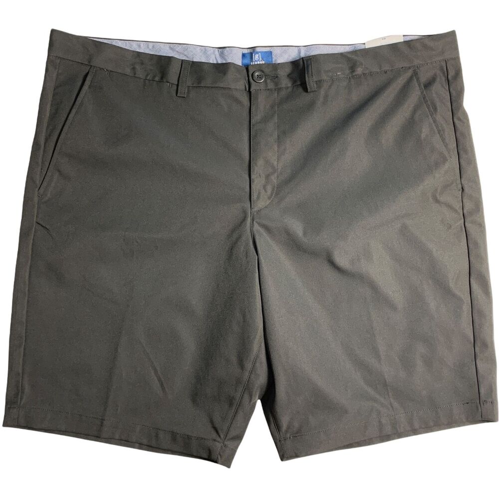 George 44 Shorts Black NWT UPF 30 Sunblock Moisture Wicking Easy Care Big Guy